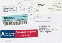2008 (17.03.) Reykjanesber, Island, R-Brief nach England  ...