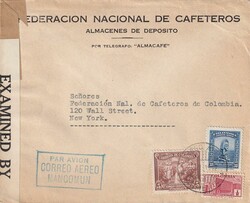 1942 (25.06.) Armenia, Kolumbien, Luftppostbrief nach New York, USA. ...