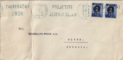 1941 (05.08.) Zagreb 2, Kroatien, Überdruckausgaben nach Olten, ...