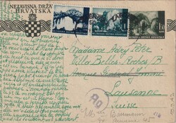 1942 (15.09.) Zagreb, Koratien, Ganzsachen Postkarte nach Lausanne, ...