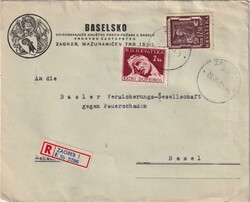 1944 (26.3.) Zagreb 1, Kroatien, dekorativer Brief nach Basel, ...