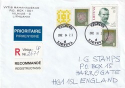 2004 (23.04.) Vilnius, Litauen, R-Brief nach England