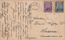 1926 (29.04.) Telsiai, Litauen, 35 Centu Postkarte nach Luzern, ...