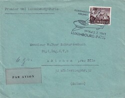 1948 (02.02.) Luxemburg - Paris, 1. Erstflug. Luftpost Sondermarken  ...