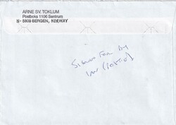 2002 (04.01.) Bergen, Norwegen, R-Brief nach England  Automatically ...