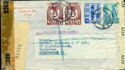1943 (04.12.) Lima, Peru - Airmail to Birmingham, Great Britain, with ...