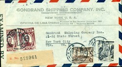 1942 (08.10.) Lima, Peru, eingeschriebner Luftpostbrief nach New York ...