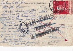 1941 (01.03.) Lisbon, Portugal, Karte nach Frankreich - Dreizeiler: ...