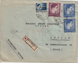 1947 (26.03.) Bukarest, Rumänien, 13500 Lei R-Brief nach Zürich, ...