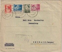 1946 (29.12.) Arad, Rumänienb, 3700 Lei R-Brief, Mehrfarbenfrankatur ...