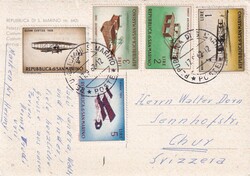 1962 (17.09.) San Marino, Postkarte nach Chur, Schweiz  Automatically ...