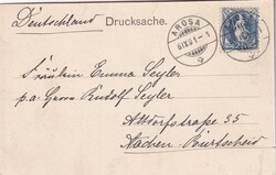 1901 (06.09.) Arosa, 25 Rp. Postkarte (nicht UPU-Konform) nach Achen, ...