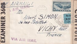 1941 (13.02.) Seaford, Delaware, USA, Luftpostbrief nach Vichy, ...