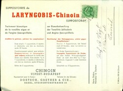 1940 (16.01.) Budapest, dekorative Werbekarte für Laryngobis-Chinoin ...