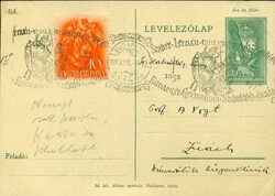 1938 (09.04.) Budapest, Ganzsache mit Sonderstempel in die Schweiz. ...
