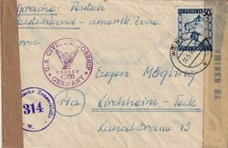 1946 (31.05.) Wien, Brief nach Kirchheim-Teck. Doppelzensur US und ...