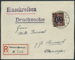 Memel, 1921, Freimarke 60 auf 40 Pfg. auf 20 C. mit kopfstehendem ...