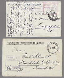 Kriegsgefangenen-Lagerpost, 1916-1919, drei Belege von und nach ...