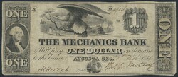 Banknoten - United States of America, 1858, „The Mechanics Bank“ ...