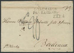 Dänemark - Vorphila, 1827-1854, Partie von 2 markenlosen Faltbriefen ...