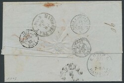 Dänemark - Vorphila, 1856, waagerecht mittig gefalteter Faltbrief ...