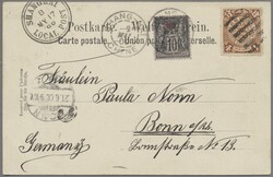 Frankreich - Post in China, 1900, Allegorie, 10 C. schwarz auf lila, ...
