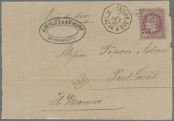 Frankreich - Schiffspost, 1869, Napoleon Lauré, 80 C. rosa, ...