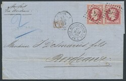 Frankreich - Schiffspost, BUENOS AYRES; 1869, „Napoléon III.“ 80 ...