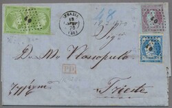 Griechenland, 1870, attraktive Dreifarbenfrankatur auf vollständigem ...