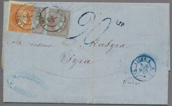 Griechenland, 1869, vollständiger Faltbrief aus Marseille nach Syros ...