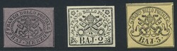 Italien - Altitalien-Kirchenstaat, 1852, Partie von 3 voll- bis ...