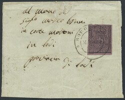 Italien - Altitalien-Parma, 1852, Wappen, 25 C. schwarz auf violett, ...