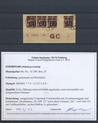 Memel, 1921-1923, kleine Partie in einem Einsteckbuch mit einigen ...