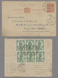 Malta, 1893-1932, Partie von 4 Belegen mit einem Brief mit ...