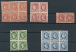 Spanien, 1864, Partie von 27 Einheiten aus dem Satz Mi.Nr. 55/60 auf ...