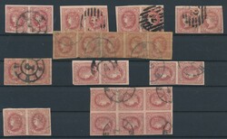 Spanien, 1864, Partie von 27 Einheiten aus dem Satz Mi.Nr. 55/60 auf ...