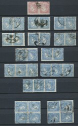 Spanien, 1865-1866, überwiegend gestempelte Partie von 57 Einheiten ...