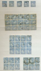 Spanien, 1865-1866, gestempelte Partie von 38 Einheiten in einem ...