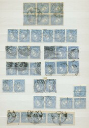 Spanien, 1865-1866, gestempelte Partie von 38 Einheiten in einem ...