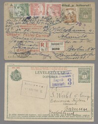 Ungarn - Ganzsachen, 1871-1918, Partie von 13 gebrauchten und ...