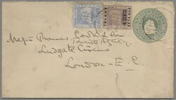 Britisch-Guyana, 1890-1923, kleine Partie mit einer Briefvorderseite ...