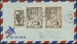 Laos, 1951-1958, Partie von 4 frankierten Briefen, darunter ein ...