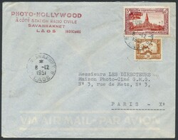 Laos, 1951-1958, Partie von 4 frankierten Briefen, darunter ein ...