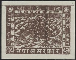 Nepal, 1941-1991, Partie mit Mi.Nr. 52 U ungebraucht ohne Gummi, ...
