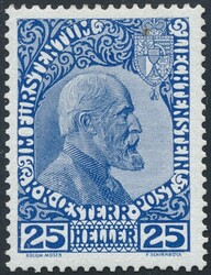 Liechtenstein, 1912, „Johann II.“ 3 Werte auf gestrichenem und ...