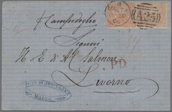 Malta - Vorläufer, 1866, Großbritannien 4 P. orangerot im ...