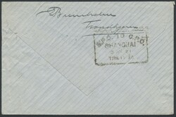 Norwegen, 1921, „Posthorn“ 40 Öre olivgrün, entwertet mit ...