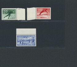 Norwegen, 1951, „Olympische Winterspiele“ 3 Werte komplett als ...
