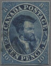 Canada - Kolonie Canada, 1855, „Jacques Cartier“ 10 P. in einem ...