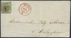 Schweiz - Kantonalmarken – Genf, 1845, Kleines Genfer Wappen, 5 C. ...